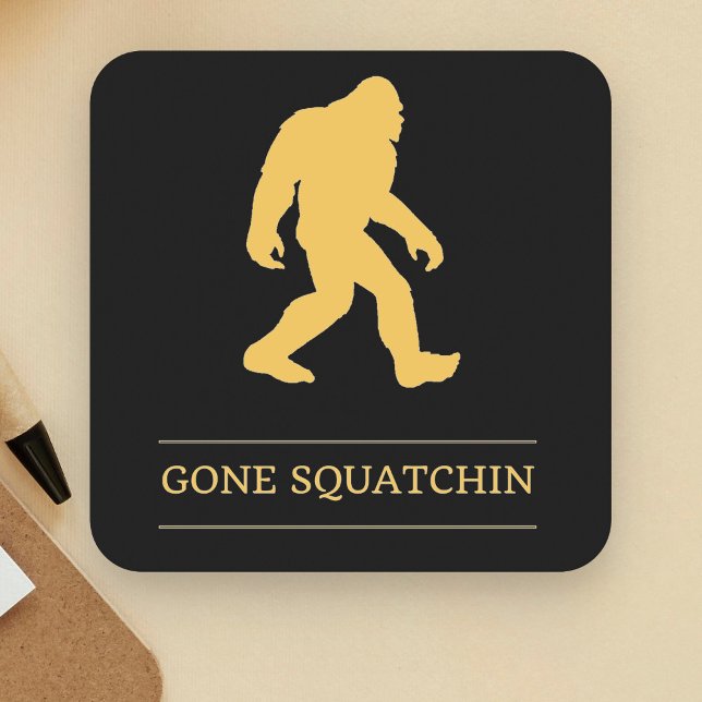 Porta-copo De Papel Quadrado Pé grande engraçado Squatchin ido Sasquatch (Criador carregado)