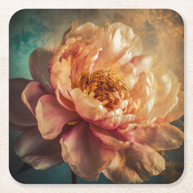 Porta-copo De Papel Quadrado Peach Beauty (Frente)