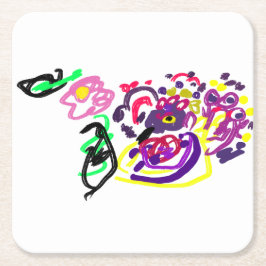 Porta-copo De Papel Quadrado Peacock style 