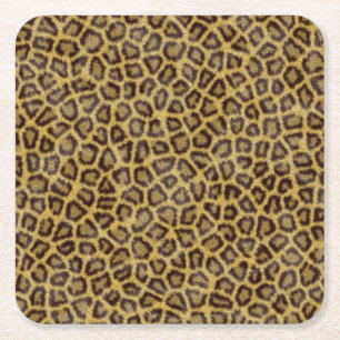 Porta-copo De Papel Quadrado Pele do leopardo