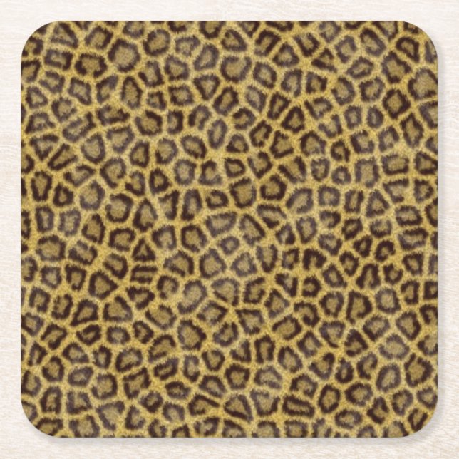 Porta-copo De Papel Quadrado Pele do leopardo (Frente)