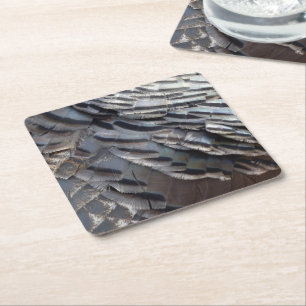 Porta-copo De Papel Quadrado Penas de Peru Selvagem II Design Abstrato da Natur