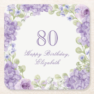 Porta-copo De Papel Quadrado Penteador de papel para aniversário de 80 anos ele