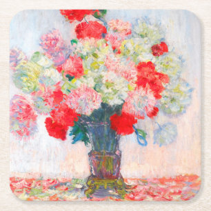 Porta-copo De Papel Quadrado Peônias de Monet