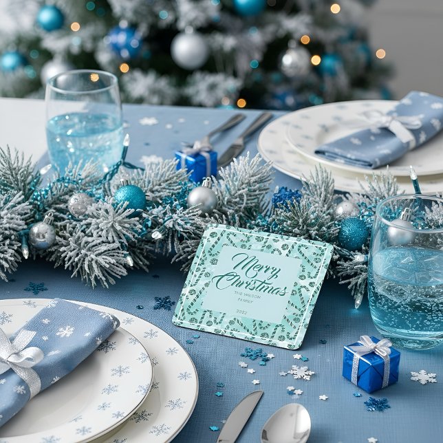 Porta-copo De Papel Quadrado Pepperminto De Canes Festivos (Criador carregado)