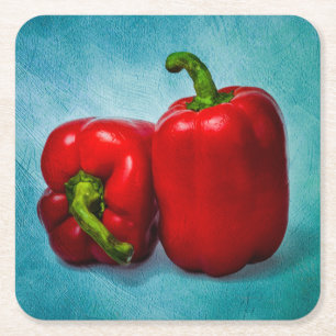 Porta-copo De Papel Quadrado Peppers Red Bell