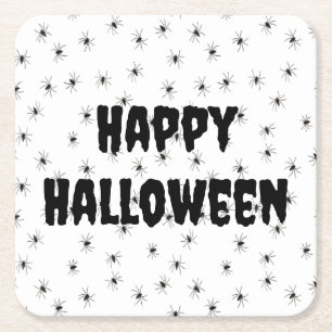 Porta-copo De Papel Quadrado Pequenas Aranhas Loucas Por Todo O Halloween