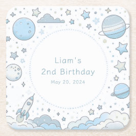 Porta-copo De Papel Quadrado Pequeno Astronauta, Grande Mundo