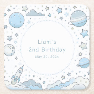 Porta-copo De Papel Quadrado Pequeno Astronauta, Grande Mundo