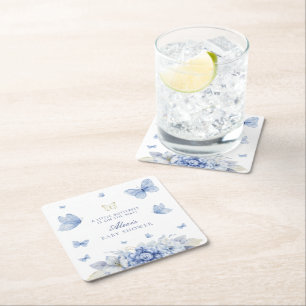 Porta-copo De Papel Quadrado Pequeno Chá de fraldas de Borboleta