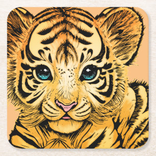 PORTA-COPO DE PAPEL QUADRADO PEQUENO TIGRE
