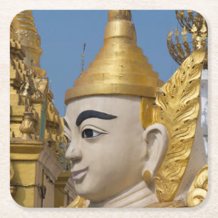 Porta-copo De Papel Quadrado Perfil Da Estátua Buda
