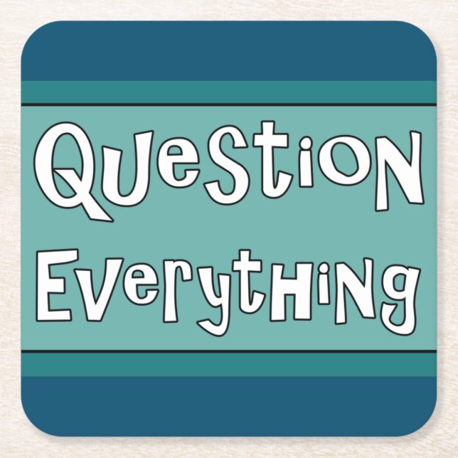 Porta-copo De Papel Quadrado Perguntar Tudo (Frente)