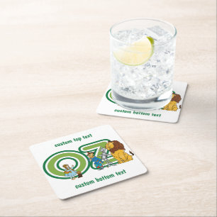 Porta-copo De Papel Quadrado Personagens Vintage do Mágico de Oz e Letras de Te