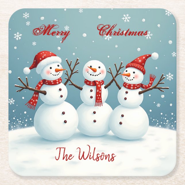 Porta-copo De Papel Quadrado Personalizado (Frente)