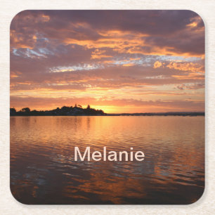 Porta-copo De Papel Quadrado Personalizado à Beira do Lago