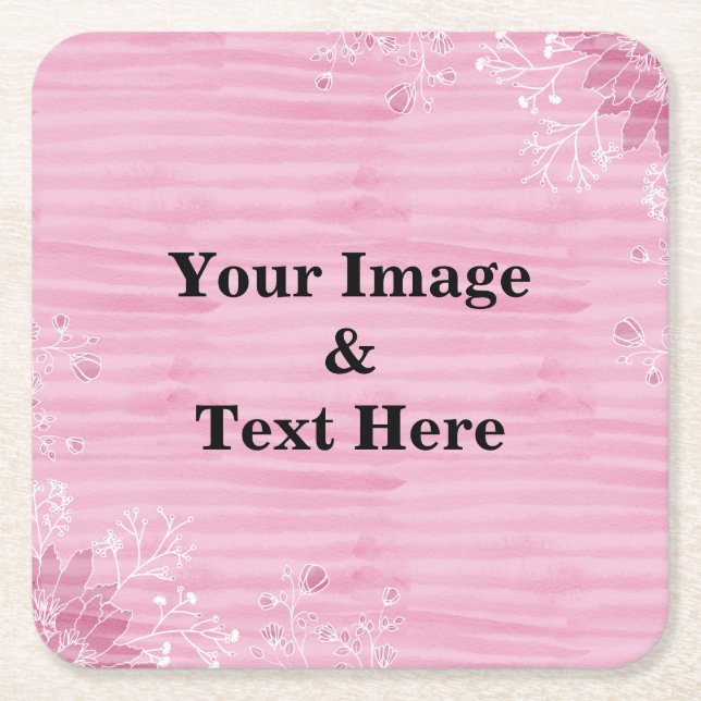 Porta-copo De Papel Quadrado Personalizado Personalizado Sua Própria Foto Praça (Frente)