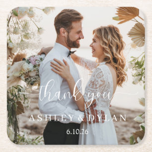Porta-copo De Papel Quadrado Personalize Casamento