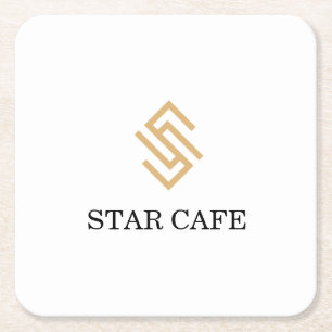 Porta-copo De Papel Quadrado personalize sua marca com o logotipo