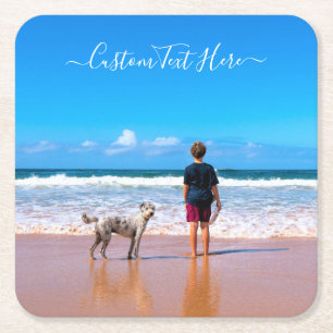 Porta-copo De Papel Quadrado Personalize sua Porta copos de papel fotográfico c