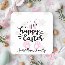 Porta-copo De Papel Quadrado Personalized Happy Easter Paper Coaster