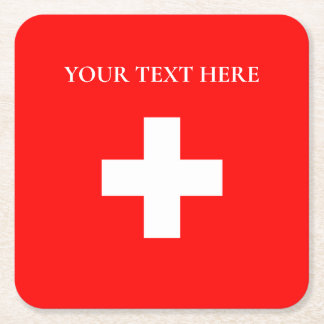 Porta-copo De Papel Quadrado Personalized Switzerland Flag Schweiz Swiss Europe