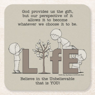 Porta-copo De Papel Quadrado Perspectiva da Vida