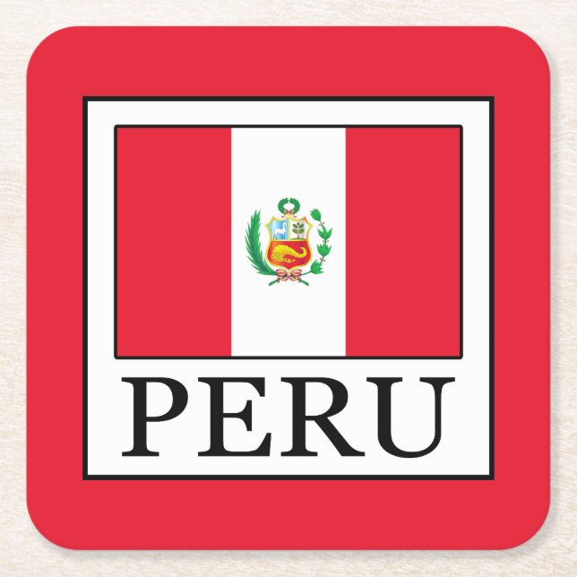 Porta-copo De Papel Quadrado Peru (Frente)