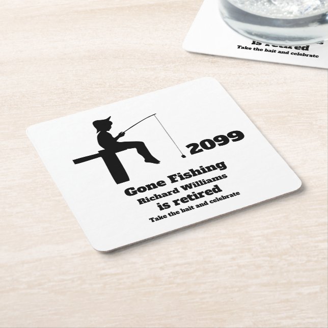 Porta-copo De Papel Quadrado Pescador aposentado pescador abandonado (Inclinado)