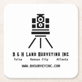 Porta-copo De Papel Quadrado Pesquisa de terra minimalista ou negócios