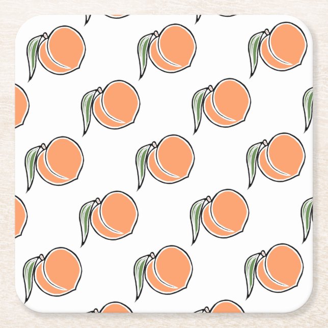 Porta-copo De Papel Quadrado Pêssego (Frente)