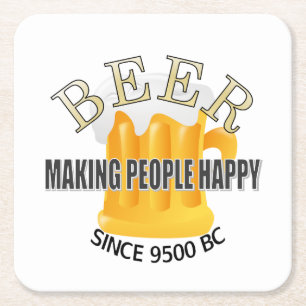 Porta-copo De Papel Quadrado Pessoas de cerveja felizes 