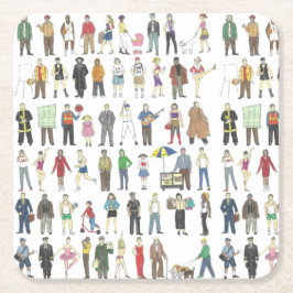 Porta-copo De Papel Quadrado Pessoas dos cidadãos da NYC Nova Iorque