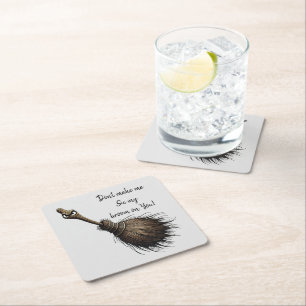 Porta-copo De Papel Quadrado Pet Broom da Bruxa