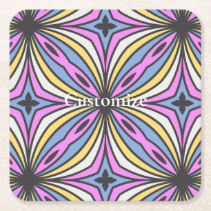 Porta-copo De Papel Quadrado Pétalas de Flor Coloridas Thunder_Cove