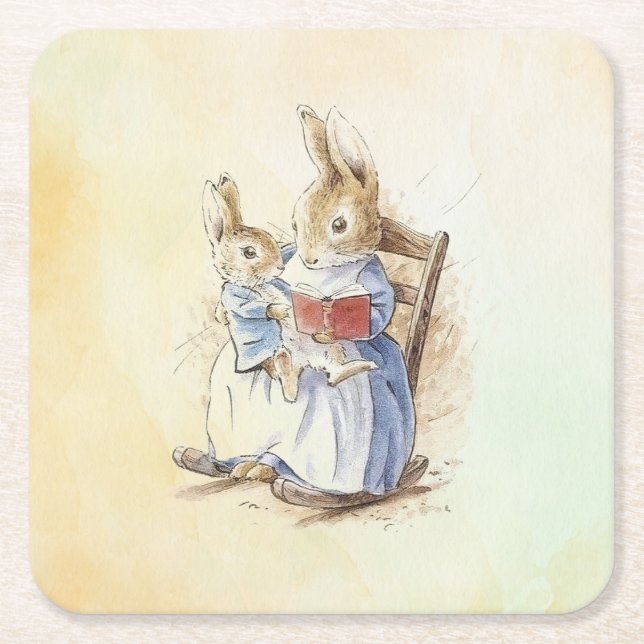 Porta-copo De Papel Quadrado Peter Rabbit (livro) (Frente)
