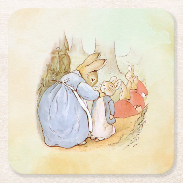 Porta-copo De Papel Quadrado Peter Rabbit (mãe) (Frente)