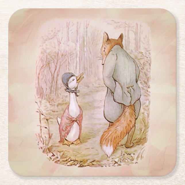 Porta-copo De Papel Quadrado Peter Rabbit Paper Plates (Frente)