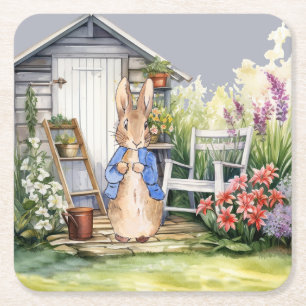 Porta-copo De Papel Quadrado Peter the Rabbit Garden Shed