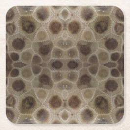 Porta-copo De Papel Quadrado Petoskey Stone Michigan State stone fóssil
