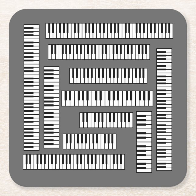 Porta-copo De Papel Quadrado Piano Keys EV (Frente)