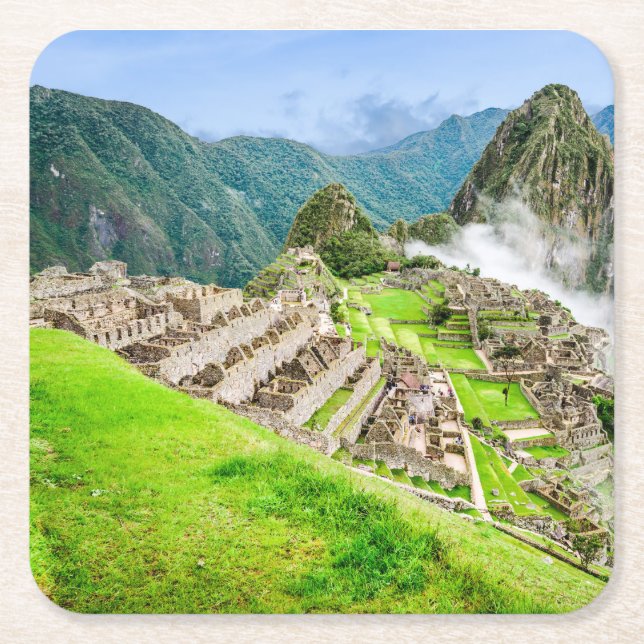 Porta-copo De Papel Quadrado Picchu do Porta copos Quadrado Personalizado (Frente)