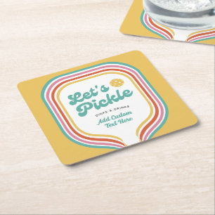 Porta-copo De Papel Quadrado Picles de Vamos do Pickleball - Strike do Arco-Íri