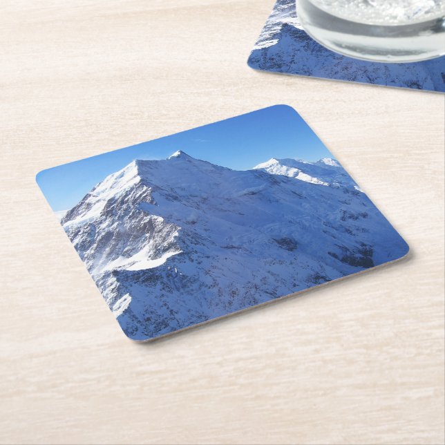 Porta-copo De Papel Quadrado Pico Monte Cook (Aoraki), Nova Zelândia (Inclinado)