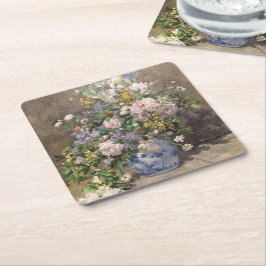 Porta-copo De Papel Quadrado Pierre-Auguste Renoir Buquê de Primavera