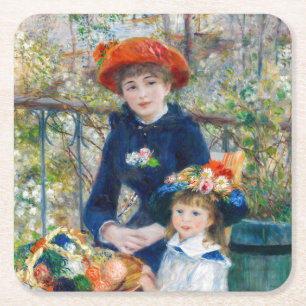 Porta-copo De Papel Quadrado Pierre-Auguste Renoir - Duas irmãs no Terraço