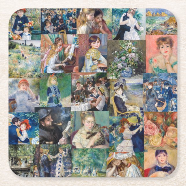 Porta-copo De Papel Quadrado Pierre-Auguste Renoir - Obras-primas (Frente)
