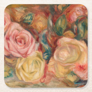 Porta-copo De Papel Quadrado Pierre-Auguste Renoir - Rosas