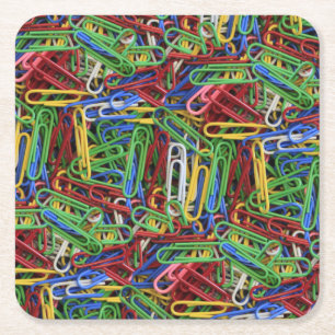 Porta-copo De Papel Quadrado Pilha de clipes de papel coloridos