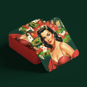 Porta-copo De Papel Quadrado Pin-up de Jogos de Azar Vintage